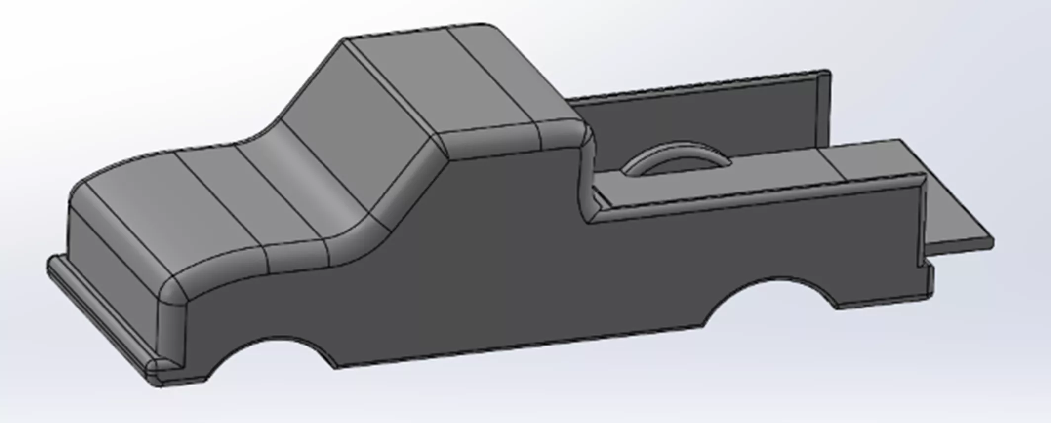 SOLIDWORKS Pickup Truck Model with Tailgate Down 