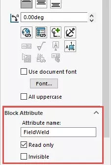 Modified block attributes in SOLIDWORKS