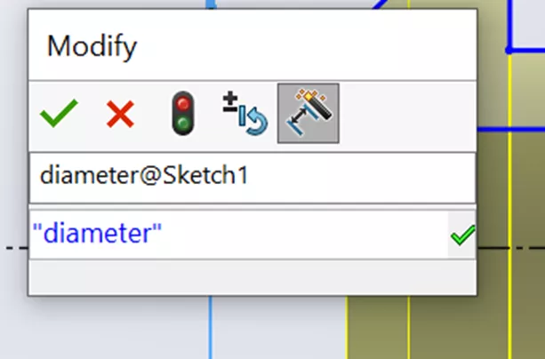 Accept Checkmark in SOLIDWORKS Modify