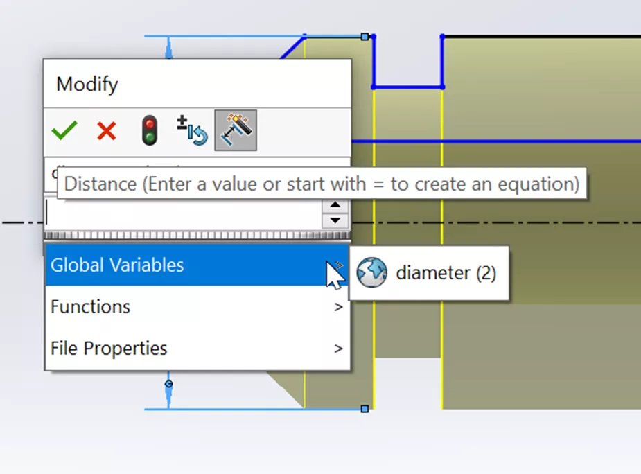 SOLIDWORKS Modify Global Variables