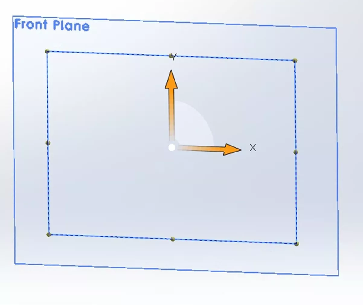 Example of an On Plane Relation in SOLIDWORKS