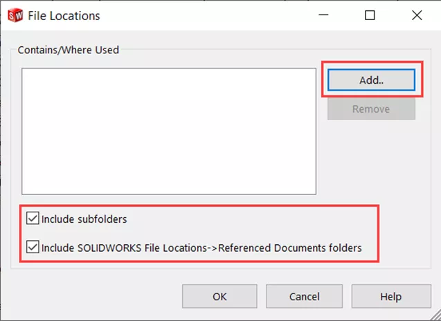 SOLIDWORKS Pack and Go File Locations Options