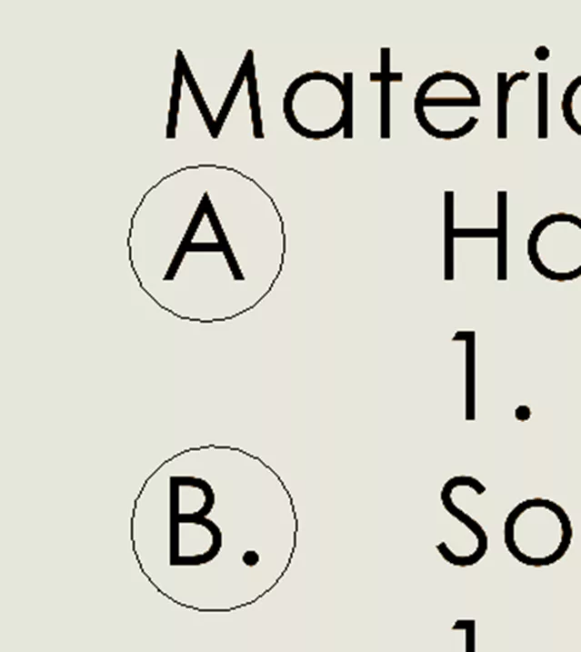 SOLIDWORKS Paragraph Properties Guide Numbers with Circle Borders
