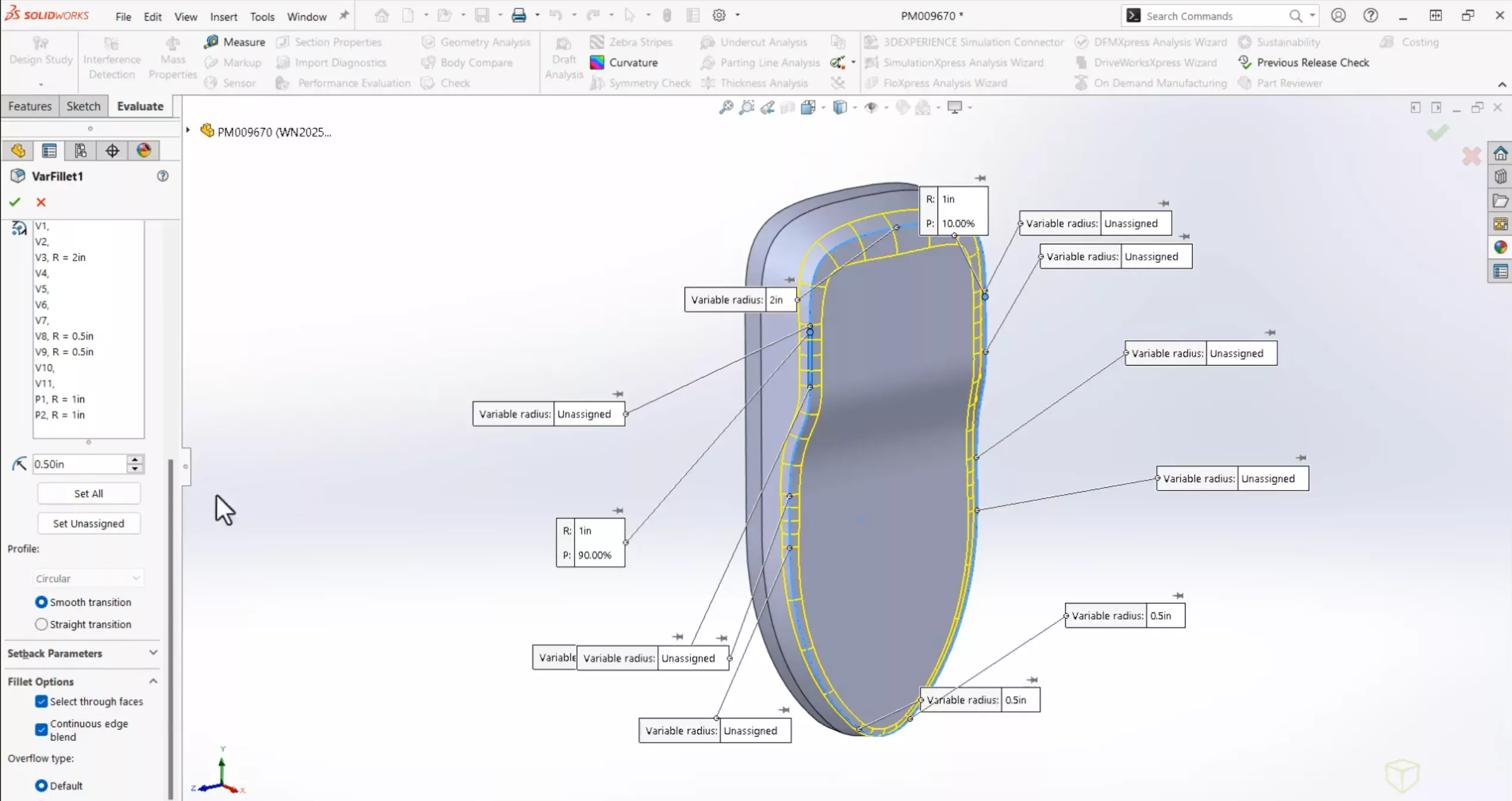 SOLIDWORKS Parts and Features 2025 Updates Continuous Edge Blend 