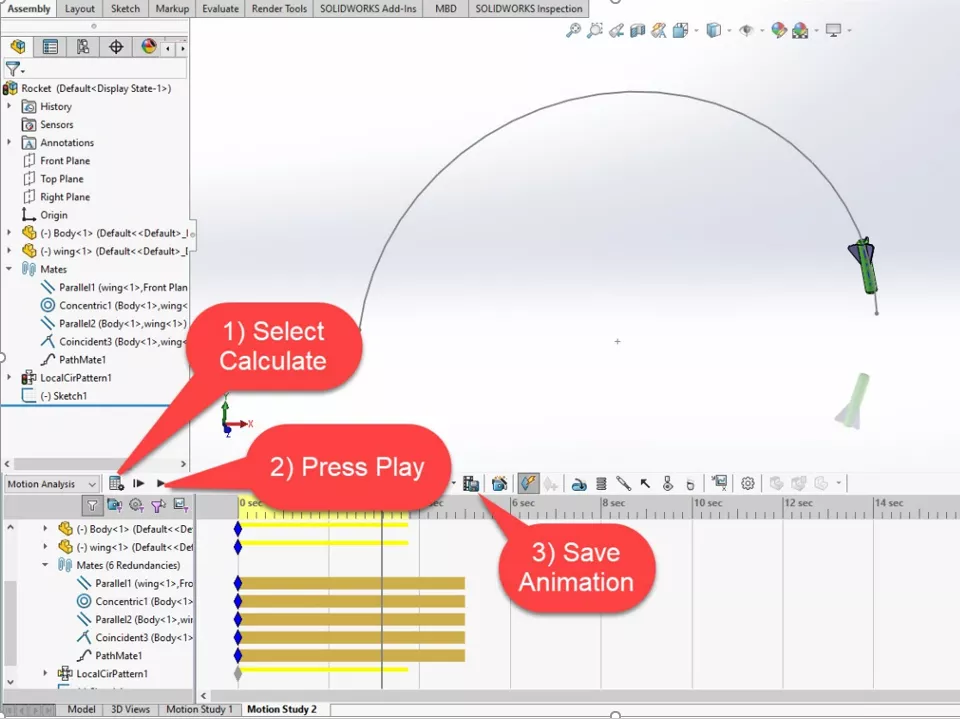 SOLIDWORKS Path Mate Motion Analysis Tutorial 