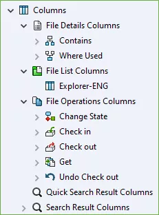 SOLIDWORKS PDM 2021 Column Sets 