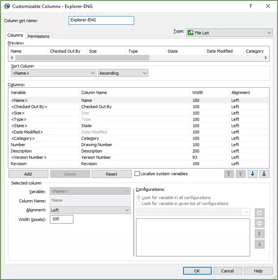 New Column Configurations in SOLIDWORKS 2021 and Newer