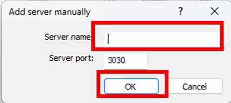 SOLIDWORKS PDM Add Server Manually Dialog