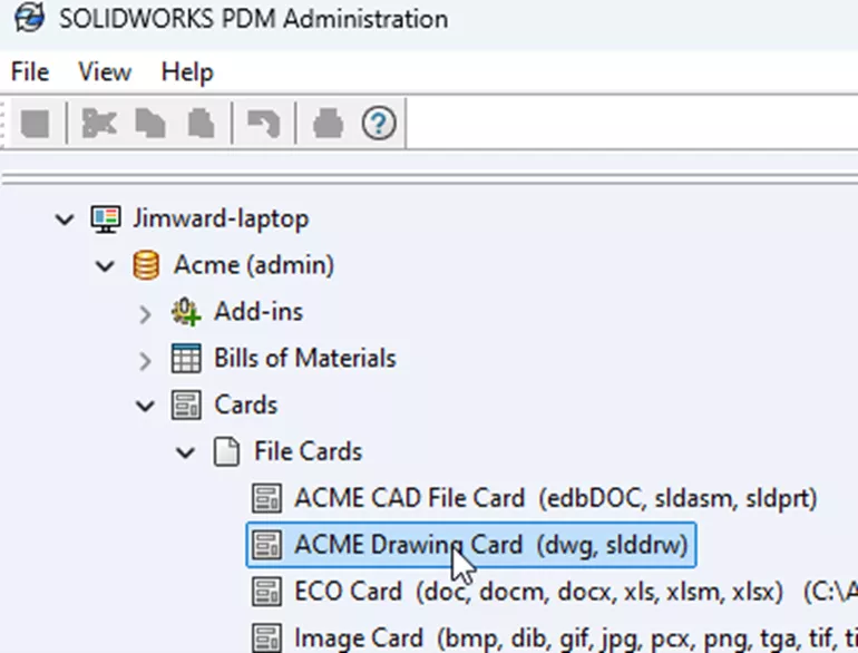 Add the Variable to the Drawing Data Card in SOLIDWORKS PDM 