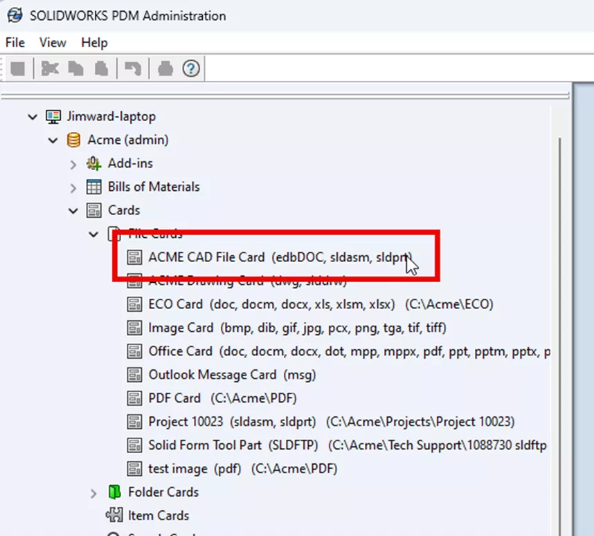 Add the Variable to the Model’s Data Card in SOLIDWORKS PDM 