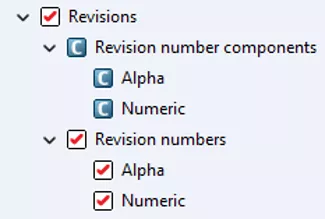 The SOLIDWORKS PDM Administration tool’s expanded Revisions node