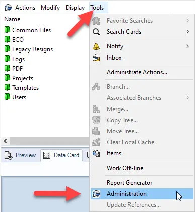 SOLIDWORKS PDM Admin Tools Shortcut