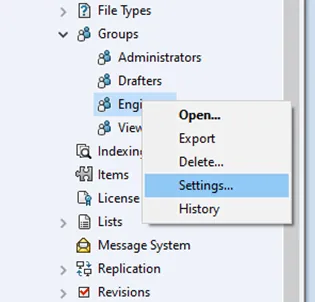 SOLIDWORKS PDM Admin Settings