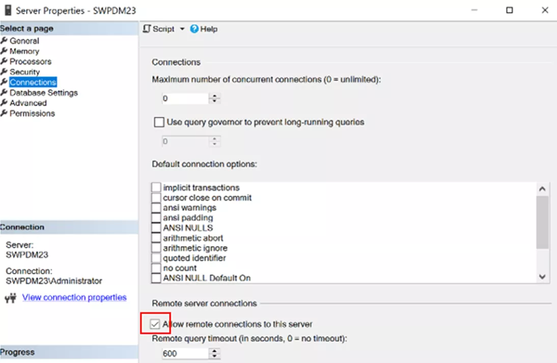 SOLIDWORKS PDM Allow Remote Connections to this server option