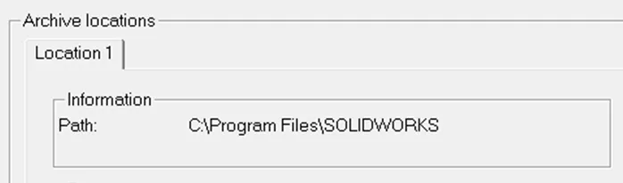 SOLIDWORKS PDM Archive Locations Path Information