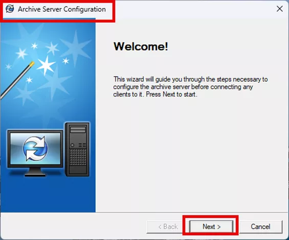 SOLIDWORKS PDM Archive Server Configuration Welcome Screen