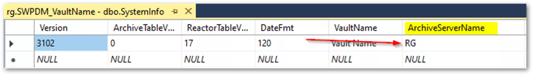 SOLIDWORKS PDM ArchiveServerName