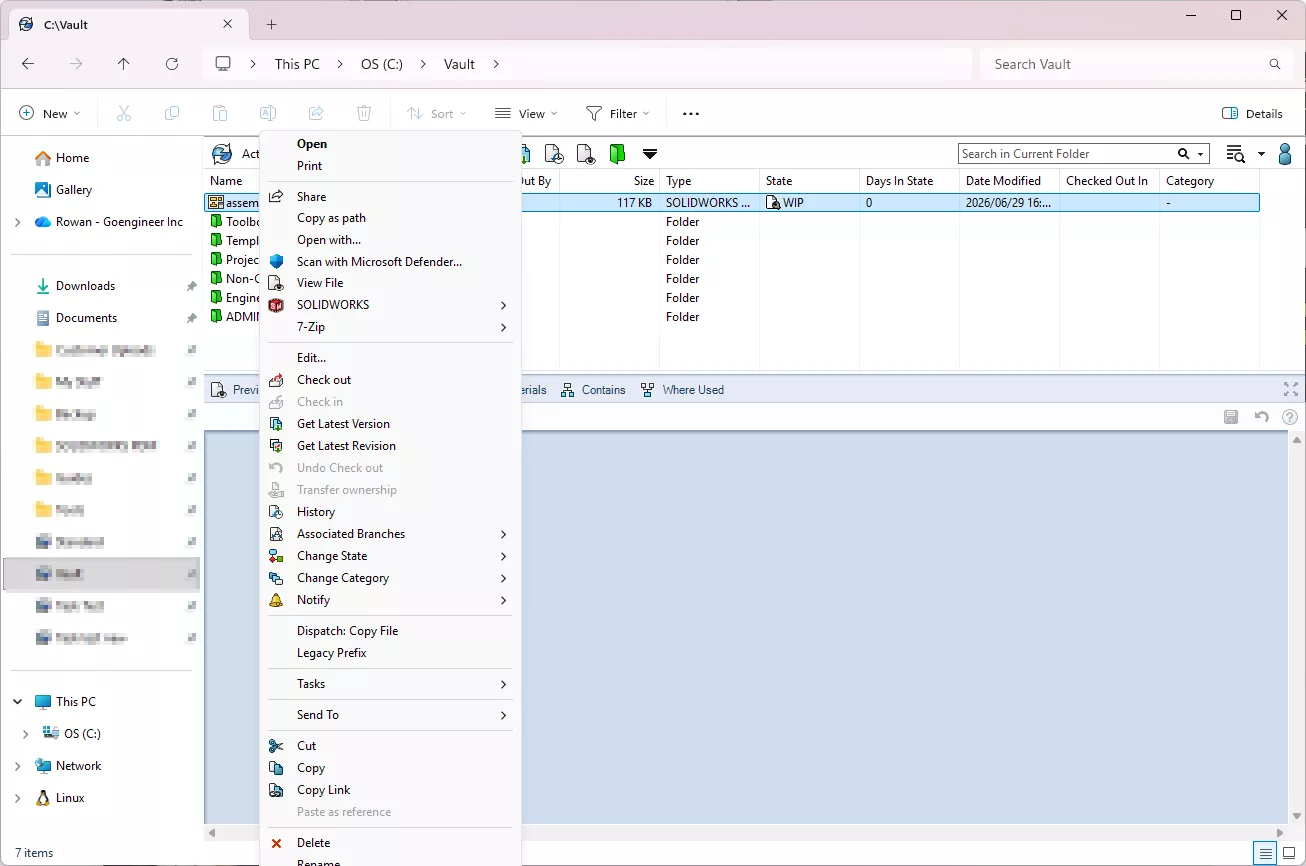 SOLIDWORKS PDM Background Registry Entries
