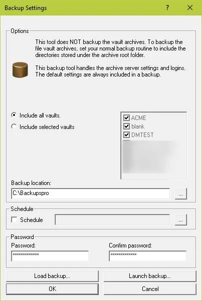 SOLIDWORKS PDM Backup Settings to Include All Vaults