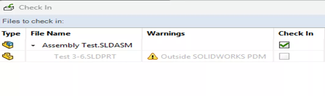 SOLIDWORKS PDM Check-In Error