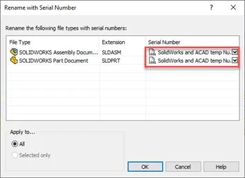 SOLIDWORKS PDM Copy Tree Rename with Serial Number