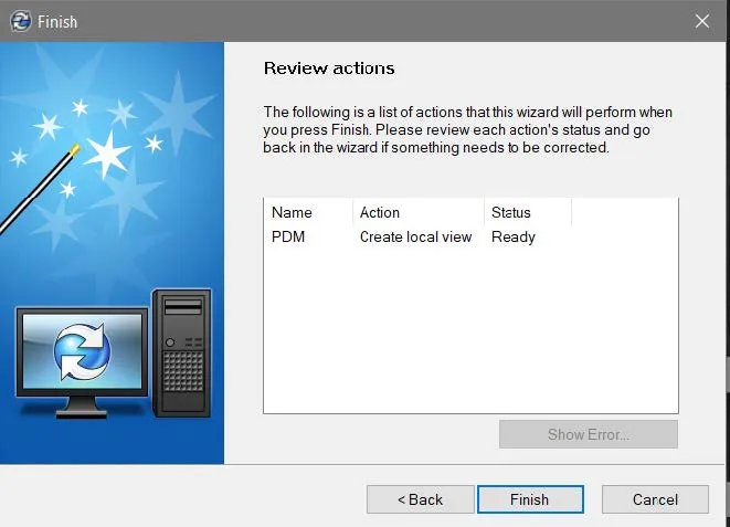 Review Actions Screen SOLIDWORKS PDM 
