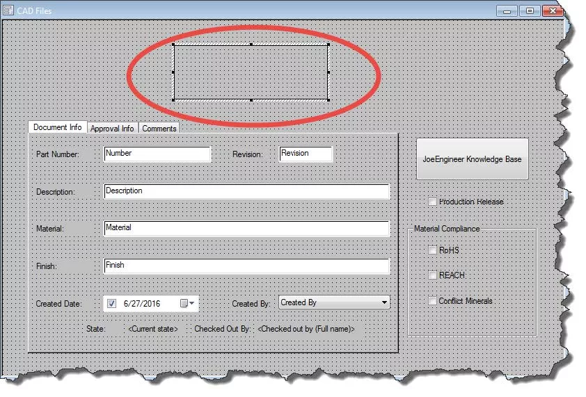Place Image in SOLIDWORKS PDM Data Card 