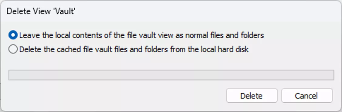 Warning Message When Deleting File Vault View in SOLIDWORKS PDM