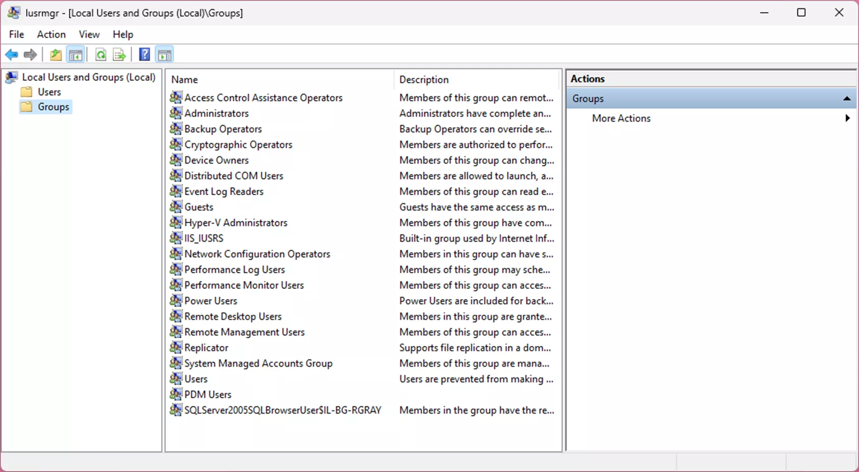 SOLIDWORKS PDM Edit Local Users and Groups Tool