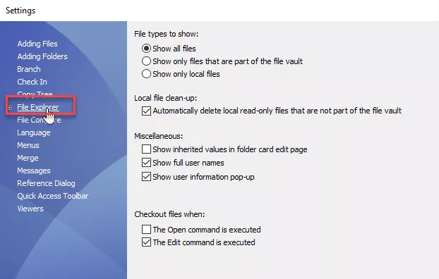 SOLIDWORKS PDM Settings File Explorer Recommendations