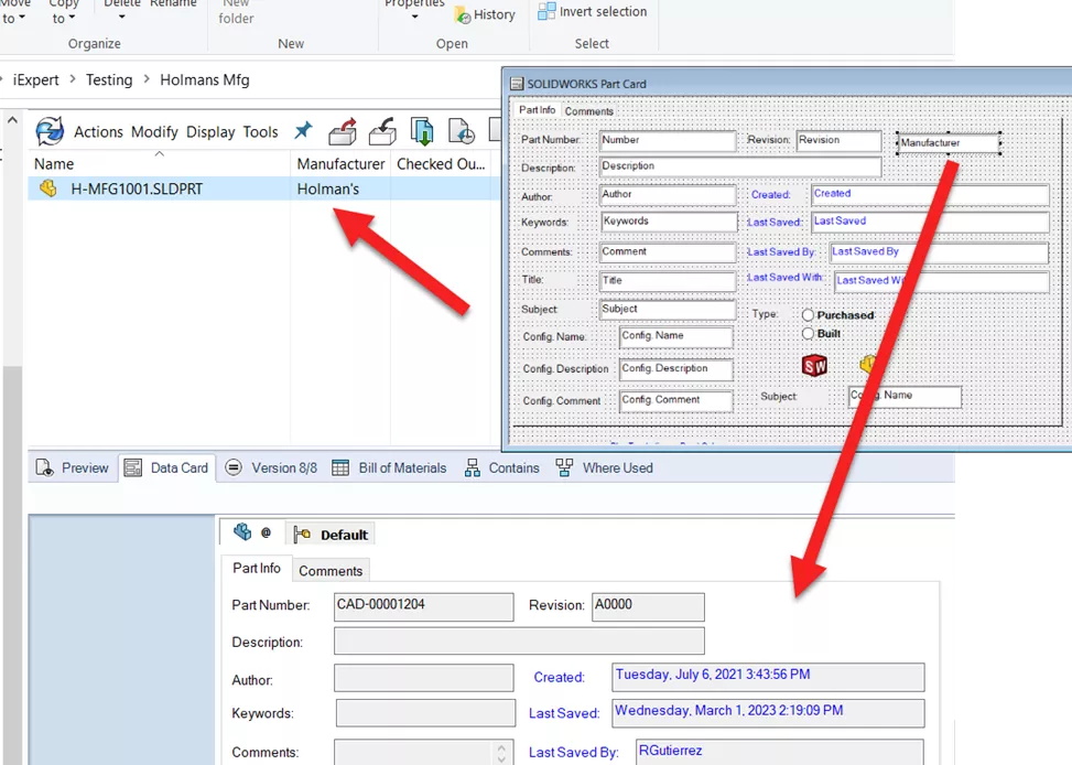 Hidden variable in SOLIDWORKS PDM data card but displayed in the column set