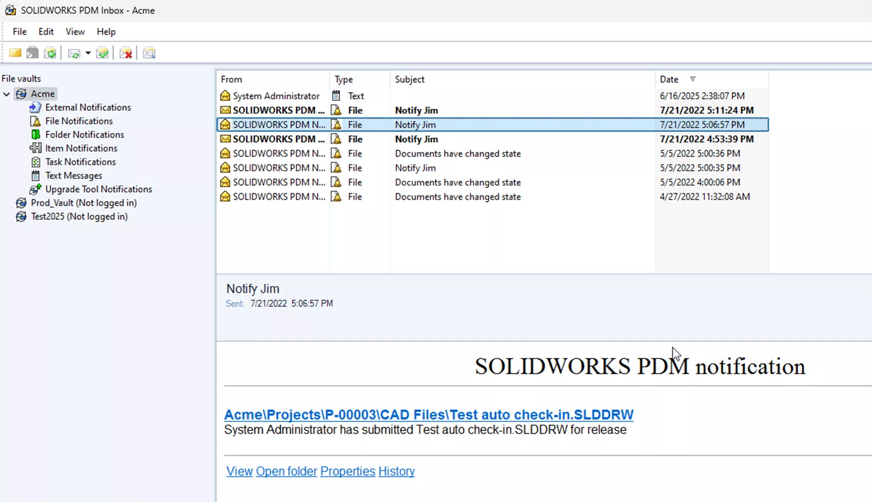 SOLIDWORKS PDM Inbox