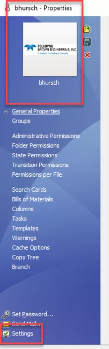 SOLIDWORKS PDM Individual User Settings