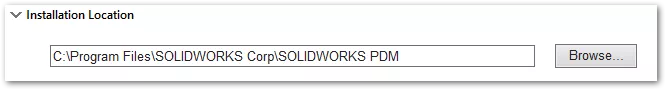 SOLIDWORKS PDM Installation Location 