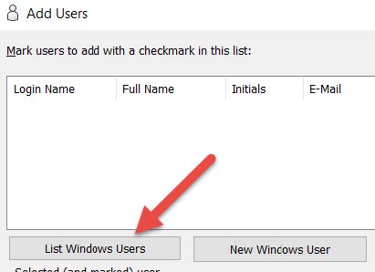 solidworks pdm add users list windows users