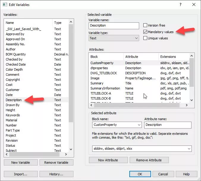 Mandatory Values in SOLIDWORKS PDM