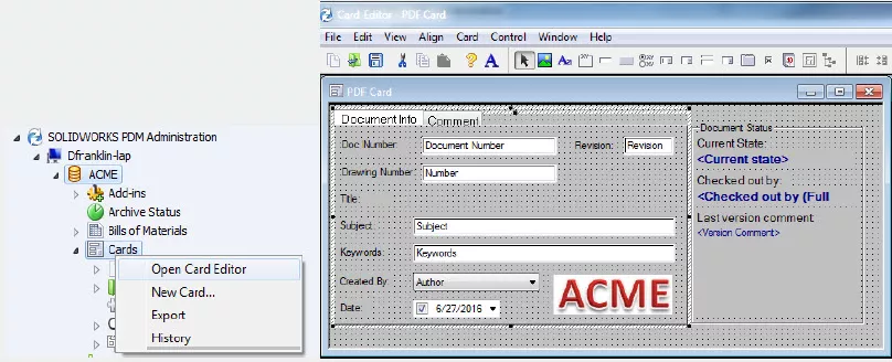 Modifying Custom Properties of PDFM Files Using the PDF Plug-in for SOLIDWORKS PDM 