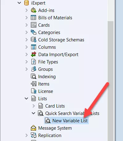 Accessing Quick Search Variable Lists in SOLIDWORKS PDM Admin Tool