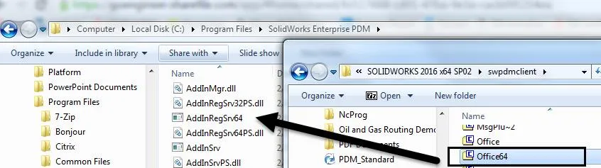 Office 64 Add-in location SOLIDWORKS PDM Professional 
