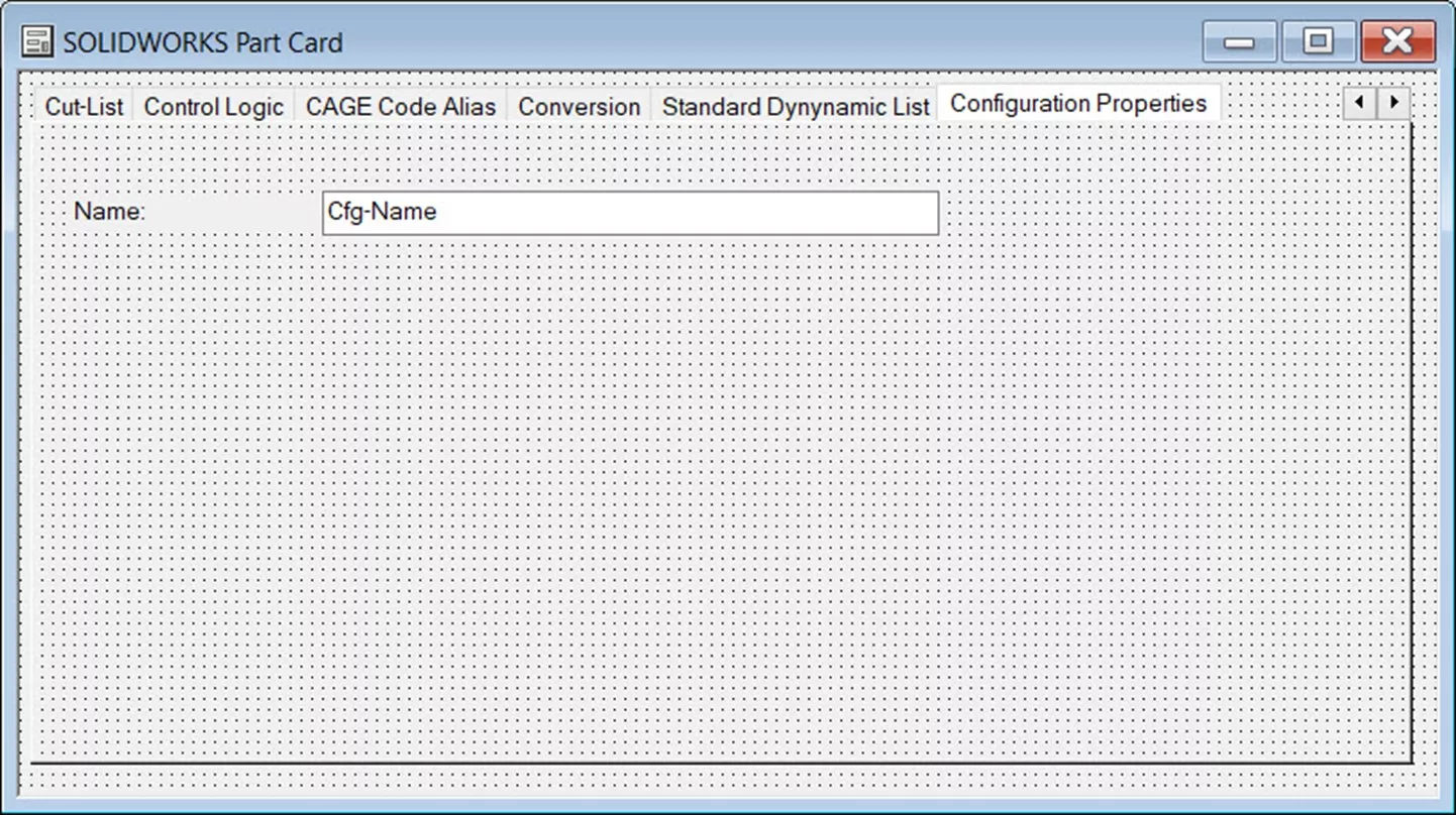 Formatting field SOLIDWORKS Part Card