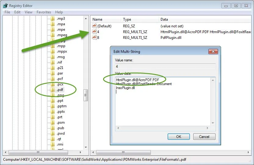 SOLIDWORKS PDM PDF Viewer Registry Editor 