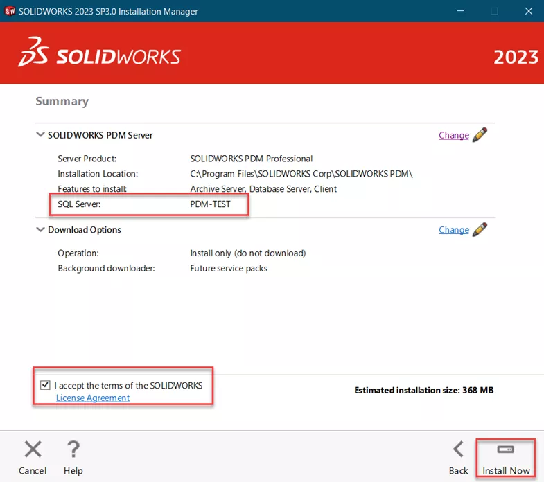 SOLIDWORKS PDM Professional Upgrade Server Summary