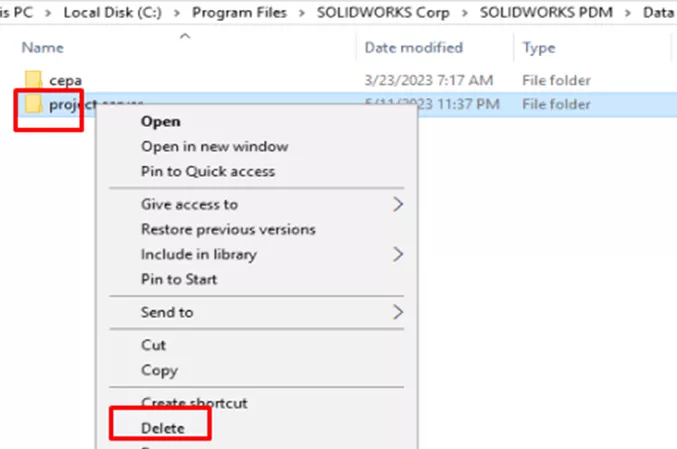 SOLIDWORKS PDM Replicate Delete Archive Folder