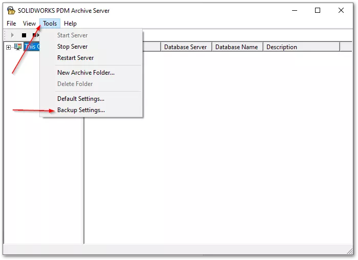 SOLIDWORKS PDM Restore Archive Settings