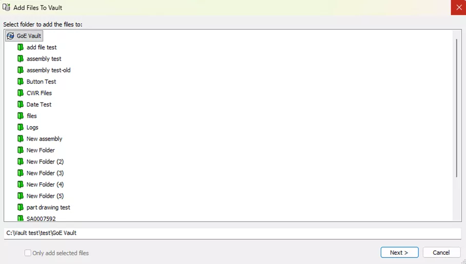Select the Root Vault Folder in SOLIDWORKS PDM