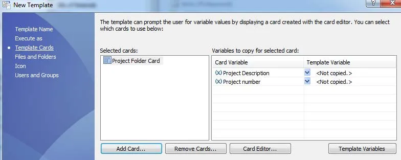 SOLIDWORKS PDM Select Template Card