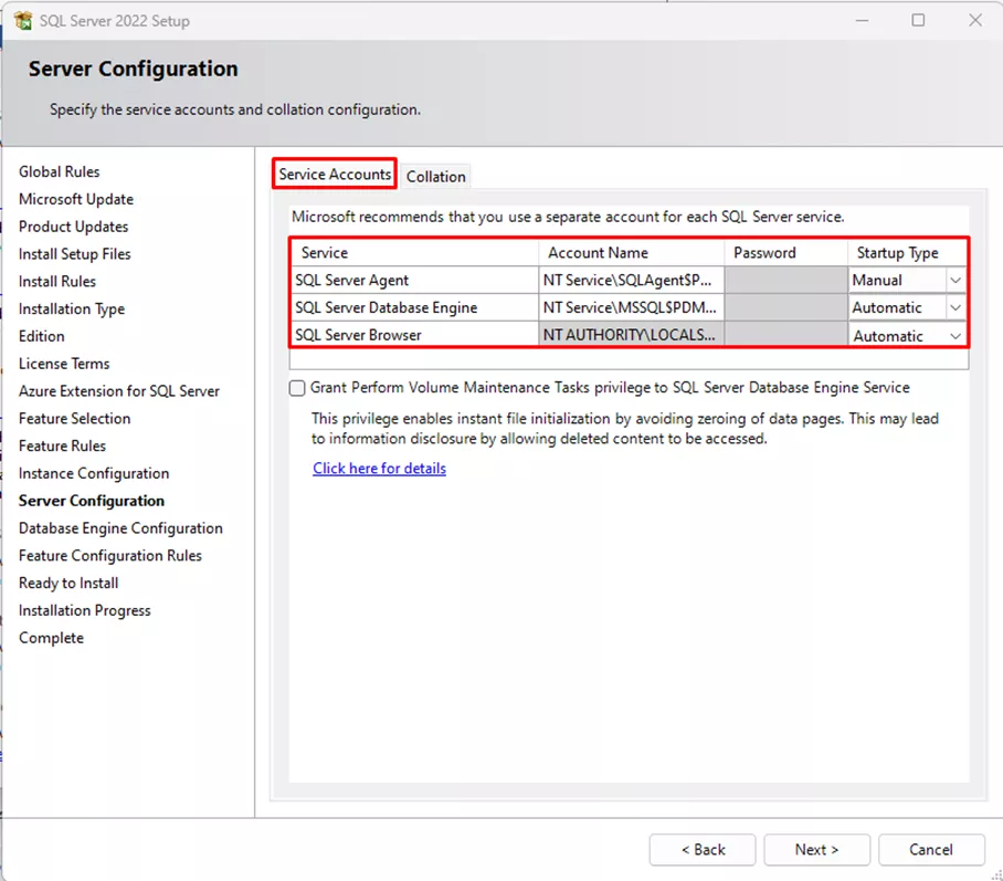 SOLIDWORKS PDM Server Accounts Tab Options