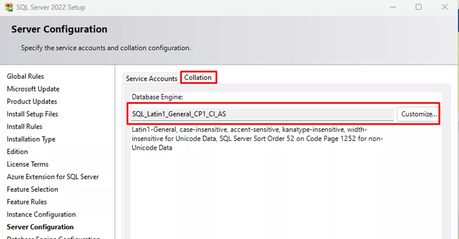 SOLIDWORKS PDM Server Configuration Collation Tab 