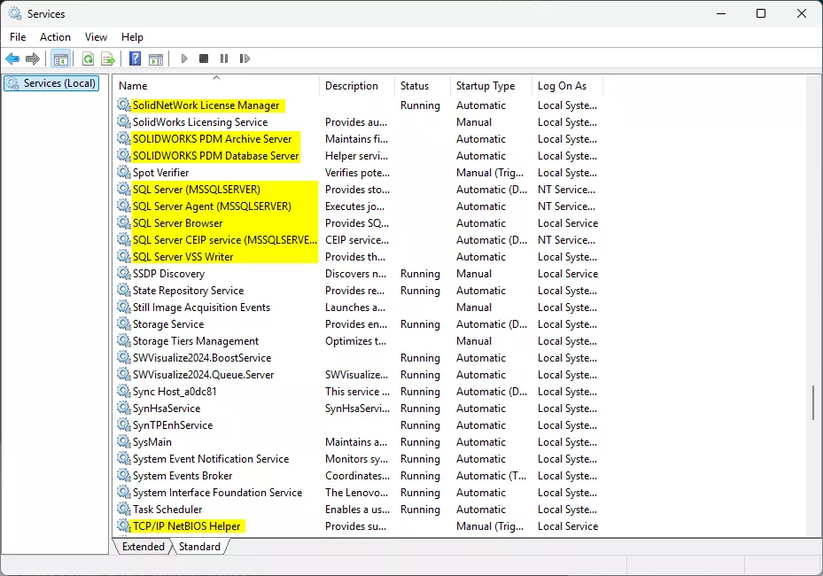 SOLIDWORKS PDM Server Services