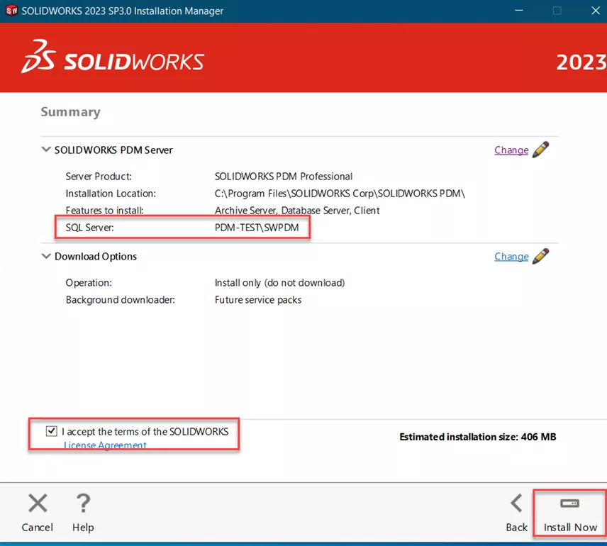 SOLIDWORKS PDM Server Summary SQL Server